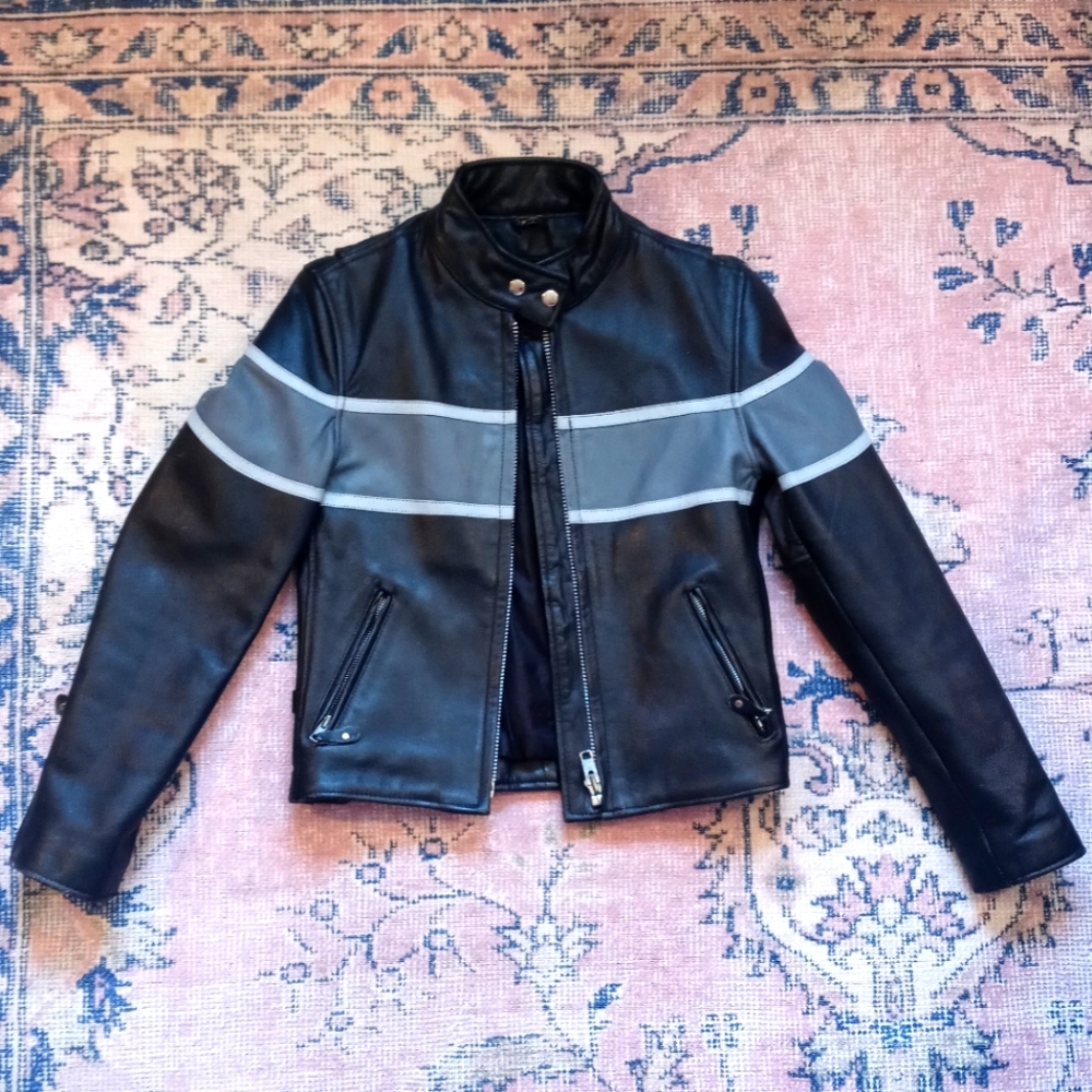 Vintage 90s Y2K Genuine Leather Biker Racing Jacket Women's XS